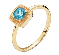 14 karat guldring med topas
