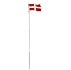 Sølvnål med det danske flag