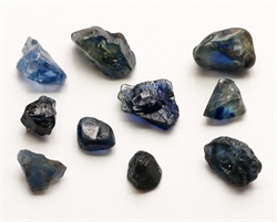 Blå safir krystaller fra Madagaskar