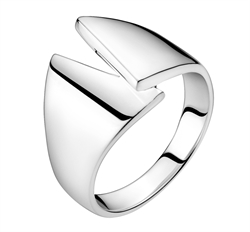 Bred sølv fingerring