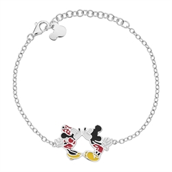 Emalje armbånd med Mickey og Minnie