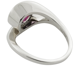 Granat ring i 14 karat hvidguld billede 3
