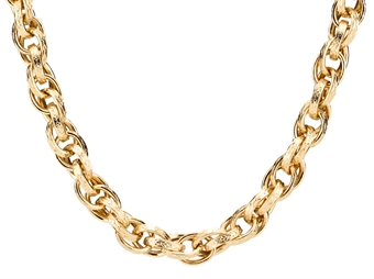 Guld halskæde i snoet design