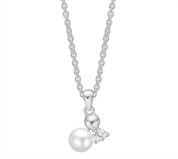 Halskæde med perle vedhæng i sølv billede 2