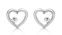 Hjerte øreringe med diamanter