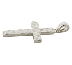 Kors til halskæde i hvidguld billede 2