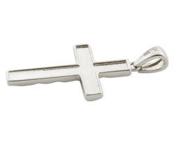 Kors til halskæde i hvidguld billede 3