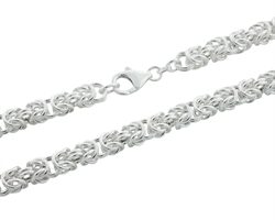 Kraftig sølv halskæde billede 2