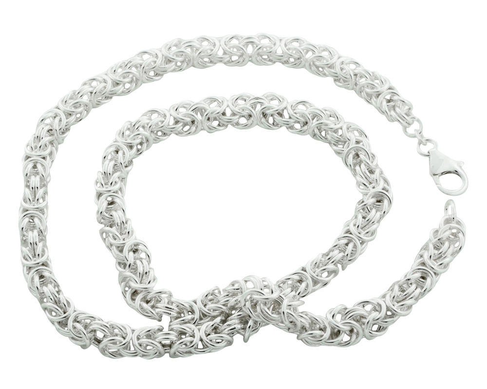udmelding Bluebell kondensator Rund kraftig konge sølv halskæde - Smykkebutikken