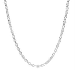 Lund halskæde i sølv med rustik overflade