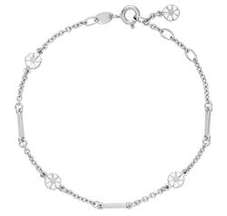 Marguerit smykke sølv armbånd