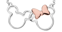 Mickey og Minnie halskæde i sølv