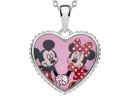 Mickey og Minnie hjerte vedhæng