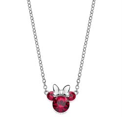 Minnie Mouse sølvkæde med røde zirkonia billede 2