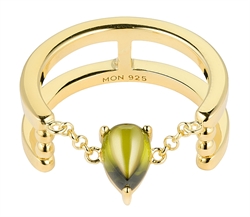 Monlund - Chubby drip olive ring
