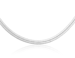 Monlund - Flad slange halskæde i sølv