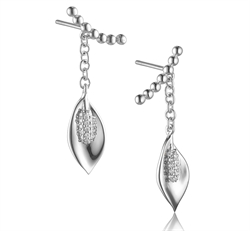 Monlund - Peacy lily sølv øreringe