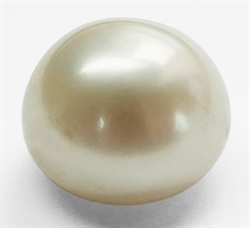 Perle gylden halvt gennemboret - 10 mm.