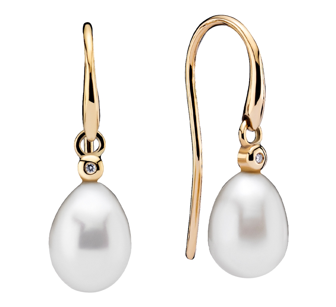 Årvågenhed Stolthed Fortælle Guld perle øreringe med diamanter - Smykkebutikken