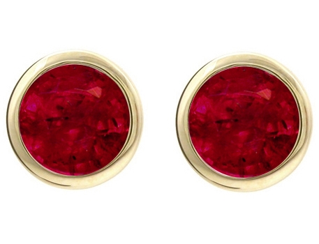 forbi Kompatibel med Badekar Rød rubin øreringe i guld - Smykkebutikken
