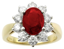 Bevæger sig ironi Påstand Rosetring med safir og diamanter - Smykkebutikken