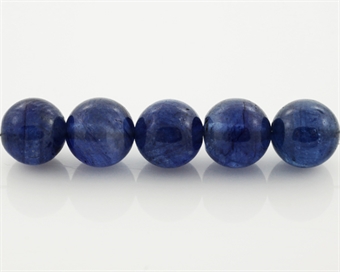 Runde blå safir perler