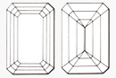 Diamant med oktagon eller smaragd slibning