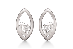 Små sølv øreringe med sten
