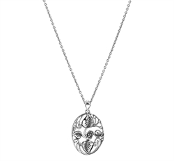 Sølv halskæde med blad vedhæng billede 2