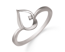 Sølv ring med en diamant