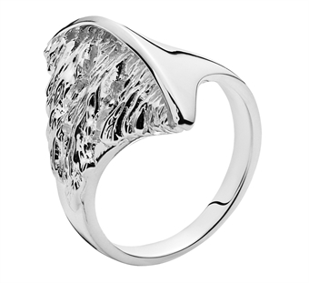 Sølv ring med bølge
