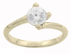 Solitaire ring med diamant billed 2