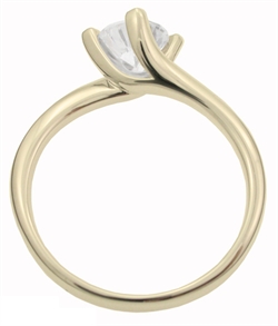 Solitaire ring med diamant billed 4