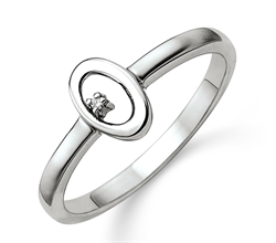 Sterling sølv ring med diamant