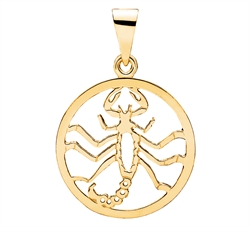 Stjernetegn cirkel i guld med skorpionen