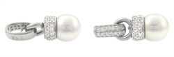Vedhæng i hvidguld med perle og diamanter billed 2
